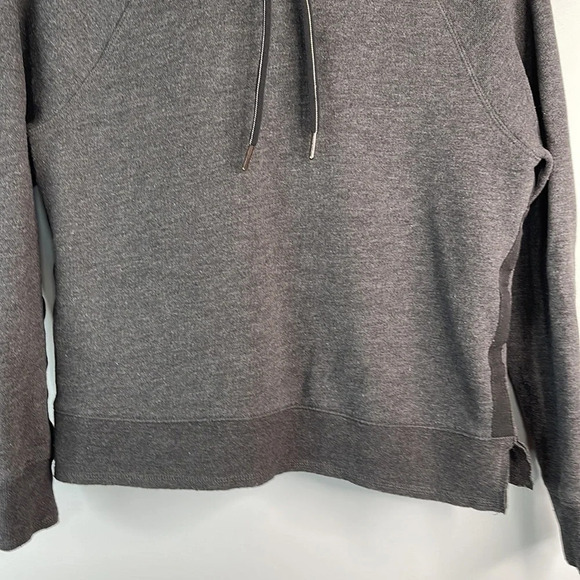 CALVIN KLEIN Performance Logo Crop Hoodie Sweatshirt Charcoal Grey Graphic M - Picture 4 of 10